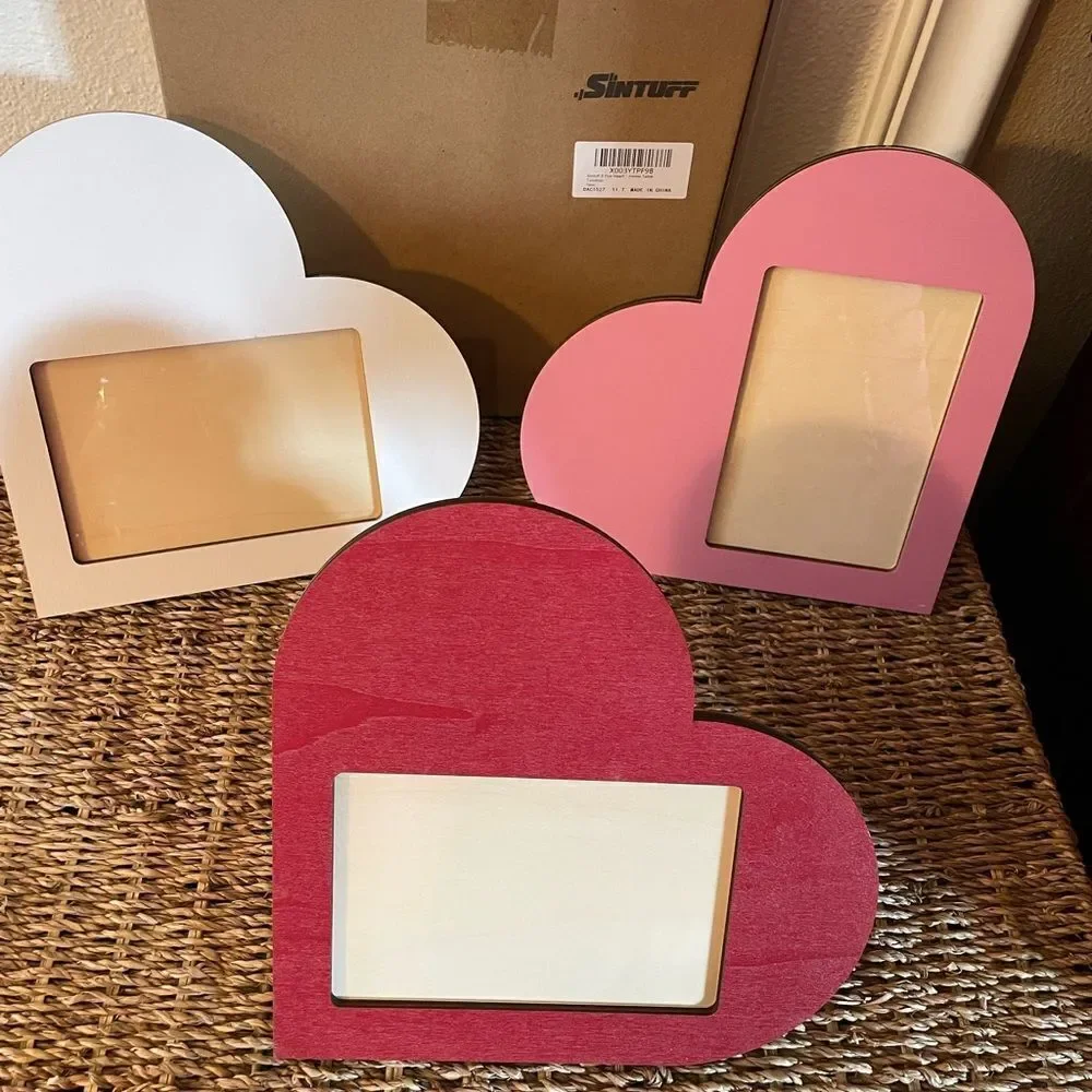 Sintuff Heart Wooden Picture Frames set of 3